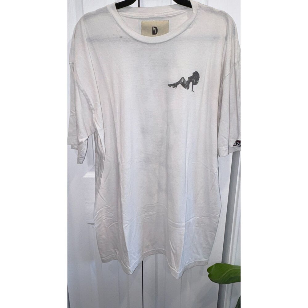 Dirty Razkal White Graphic T Shirt 2XL Grunge Streetwear Oversized Tee